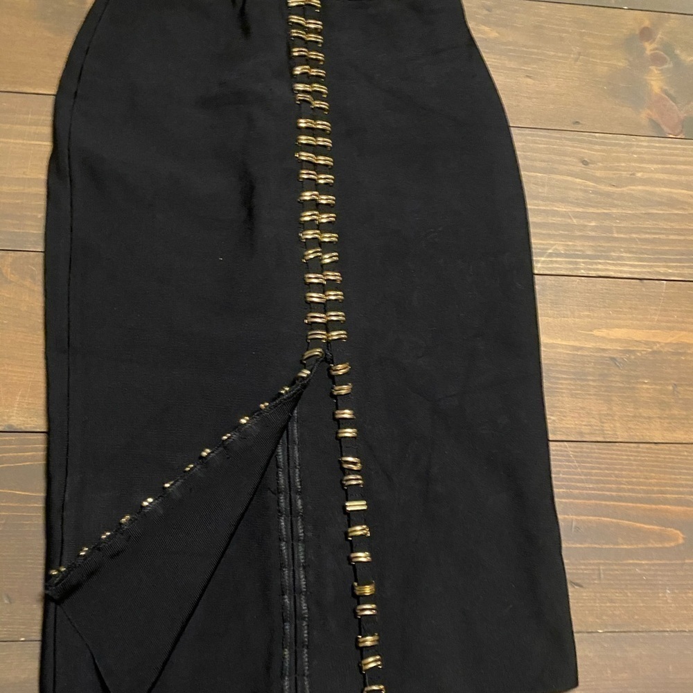 Black dress with gold accents - Picture 3 of 6